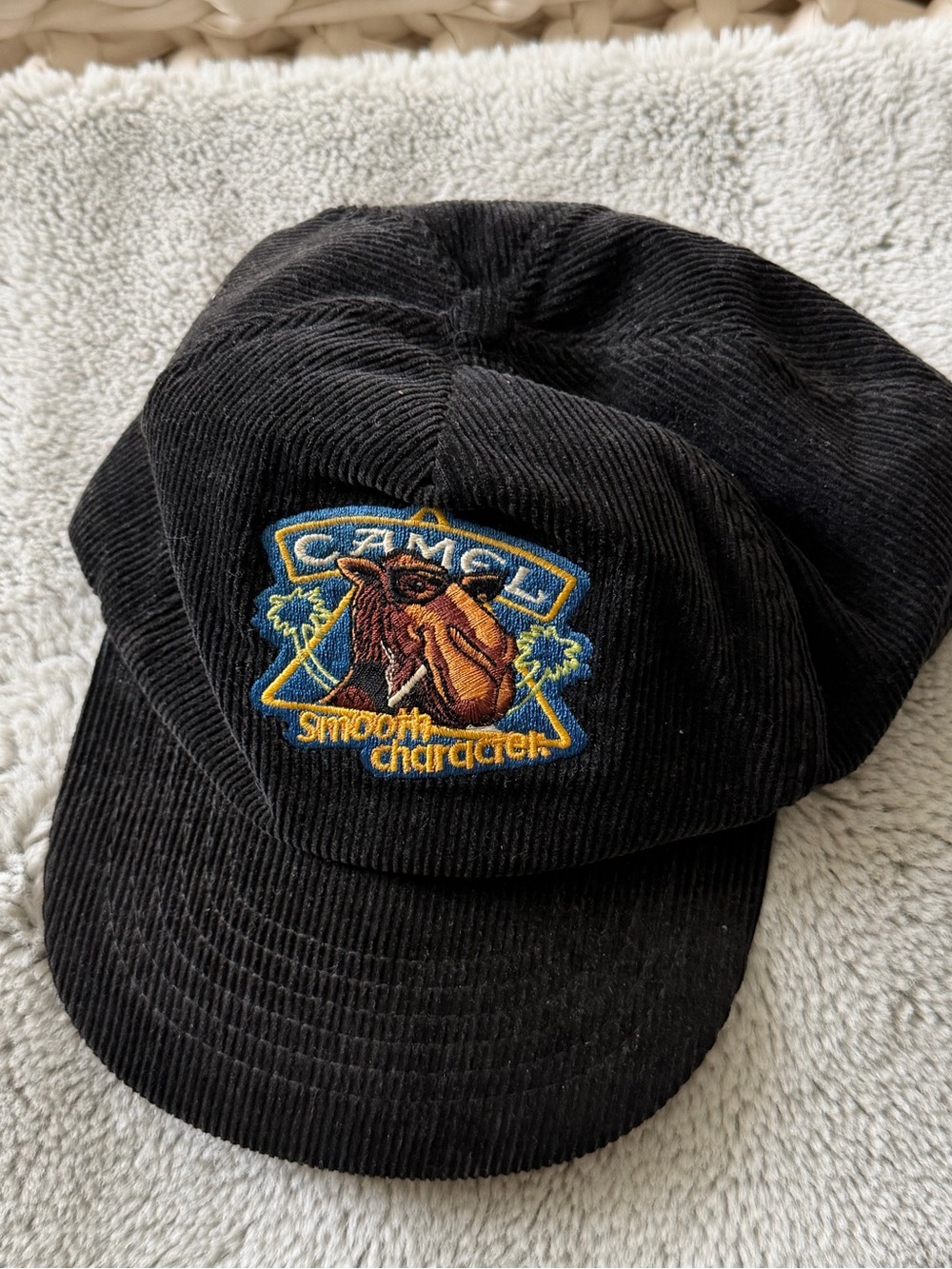 Joe Camel Corduroy Hat Vintage 80s 90s Cigarette Baseball ball Cap collectible